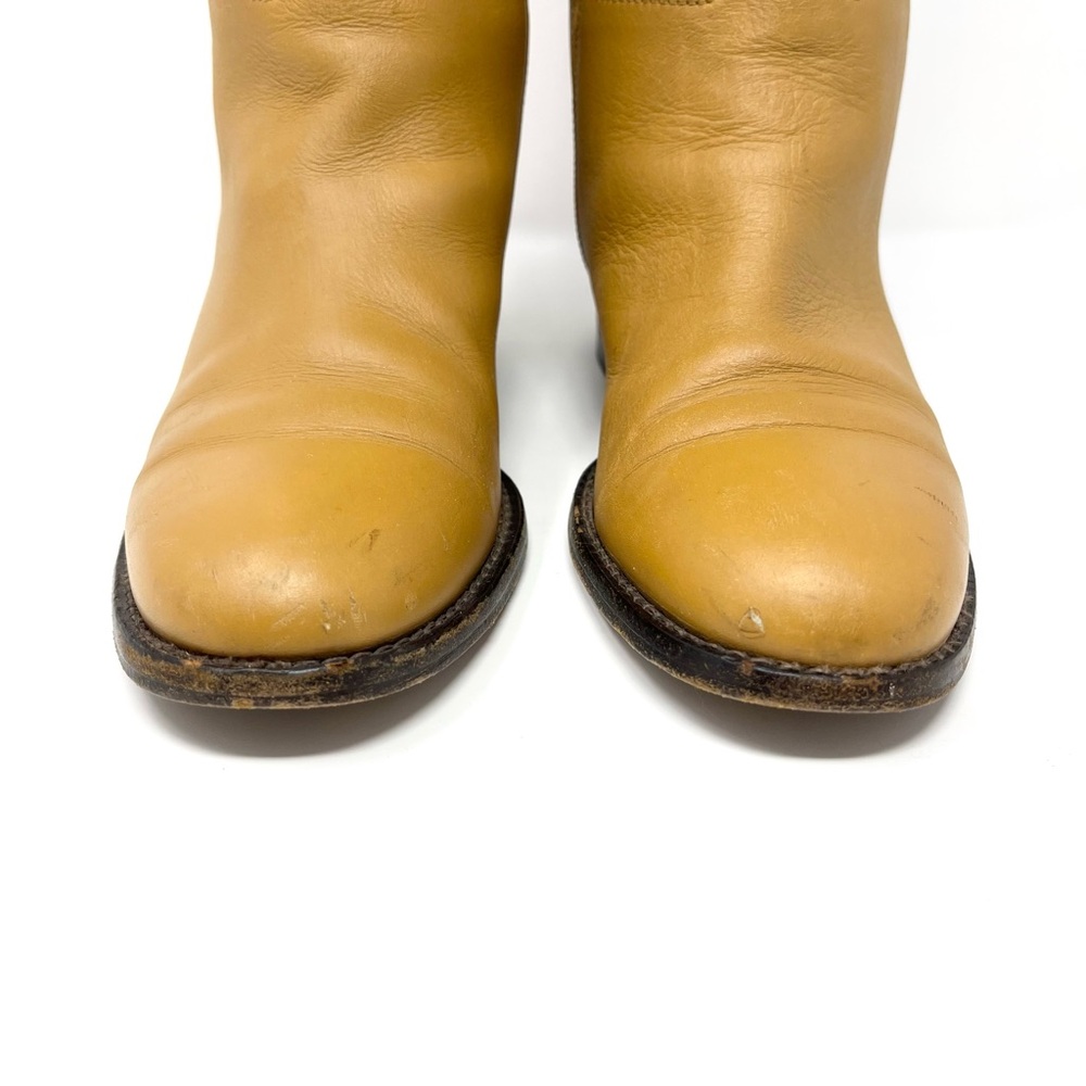 RARE Vintage Gucci GG Logo Monogram Tall Riding Boots Tan Brown Canvas 37.5 7.5 - Picture 8 of 12